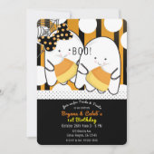 Boo Schattige Ghost Twins Halloween Verjaardagsfee Kaart (Voorkant)