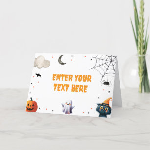 Boo Schattige Halloween Ghost Food Label Verjaarda Bedankkaart