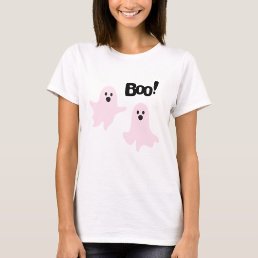 Boo Schattige Halloween Pink Ghosts Spooky T-shirt (Voorkant)