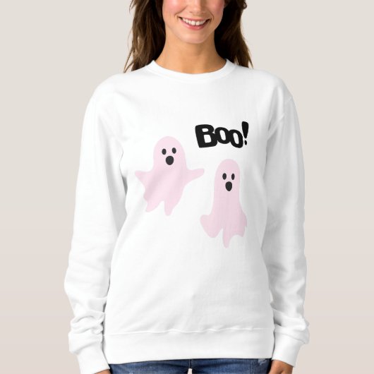 Boo Schattige Halloween Pink Ghosts Spooky Trui (Voorkant)
