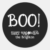Boo schattige leuke bot pompoen Halloween Ronde Sticker (Voorkant)