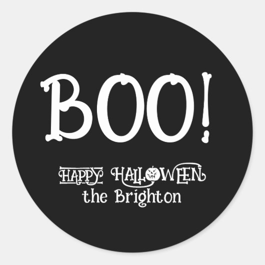 Boo schattige leuke bot pompoen Halloween Ronde Sticker (Voorkant)