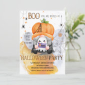 BOO schattige oranje kabouter spooky kinder Hallow Kaart (Staand voorkant)
