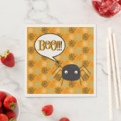 Boo, schattige spin en spin-web gepatterd servet (Insitu)