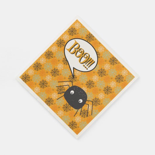 Boo, schattige spin en spin-web gepatterd servet (Hoek)