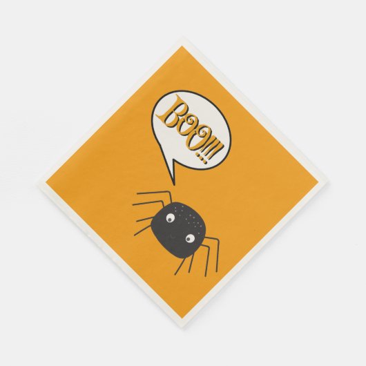 Boo, schattige spinpompoen sinaasappel servet (Hoek)