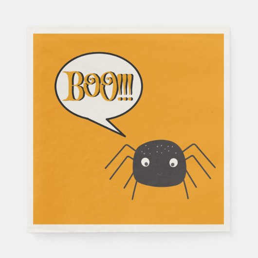 Boo, schattige spinpompoen sinaasappel servet (Voorkant)