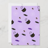 Boo Schattigee Black Cat Halloween-feestuitnodigin Kaart (Achterkant)