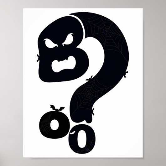 Boo Schedel Vraagteken Poster (Voorkant)
