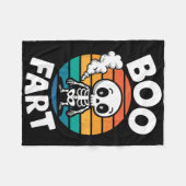 Boo scheet grappig scheten skelet voor Halloween Fleece Deken (Voorkant (Horizontaal))