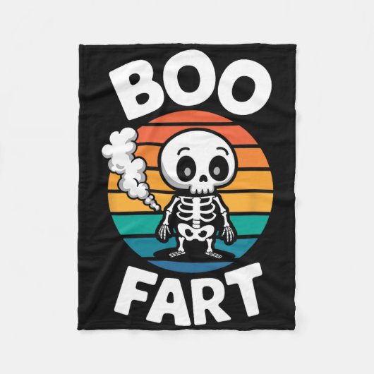 Boo scheet grappig scheten skelet voor Halloween Fleece Deken (Voorkant)