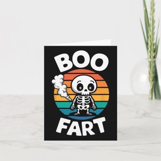 Boo scheet grappig scheten skelet voor Halloween Kaart (Voorkant)