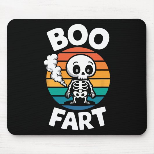 Boo scheet grappig scheten skelet voor Halloween Muismat (Voorkant)