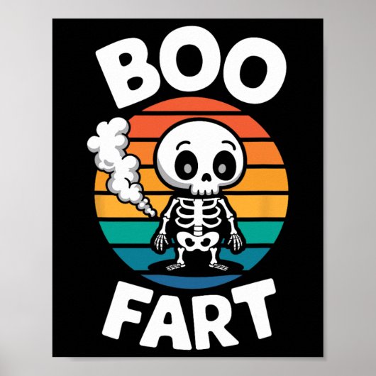 Boo scheet grappig scheten skelet voor Halloween Poster (Voorkant)