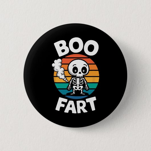 Boo scheet grappig scheten skelet voor Halloween Ronde Button 5,7 Cm (Voorkant)