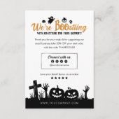 Boo-set uw bedrijf Spooky Halloween Dank u Bedankkaart (Voorkant)