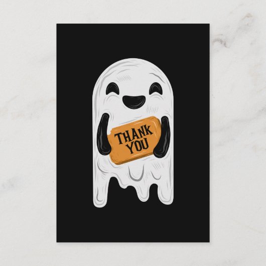 Boo-set uw bedrijf Spooky Halloween Dank u Bedankkaart (Achterkant)