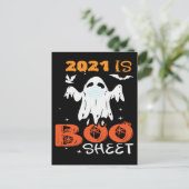 Boo Sheet Funny Ghost Halloween Briefkaart (Staand voorkant)