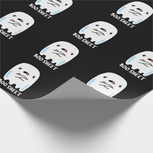 Boo Sheet Funny Halloween Ghost Pun Dark BG Cadeaupapier (Hoek)