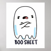 Boo Sheet Funny Halloween Ghost Pun Poster (Voorkant)