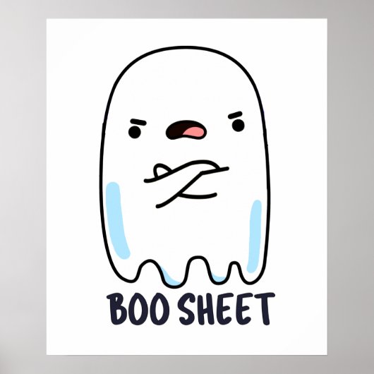 Boo Sheet Funny Halloween Ghost Pun Poster (Voorkant)