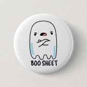 Boo Sheet Funny Halloween Ghost Pun Ronde Button 5,7 Cm (Voorkant)