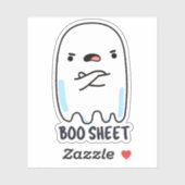 Boo Sheet Funny Halloween Ghost Pun Sticker (Vel)