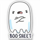 Boo Sheet Funny Halloween Ghost Pun Sticker (Voorkant)