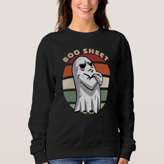 Boo Sheet Ghost Halloween Boo Blad Trui (Voorkant)