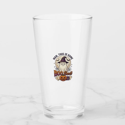 Boo Sheet Spook Pompoen Halloween Maan Ketel Glas (Voorkant)