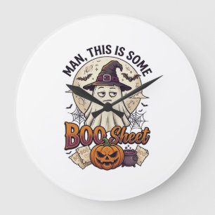 Boo Sheet Spook Pompoen Halloween Maan Ketel Grote Klok