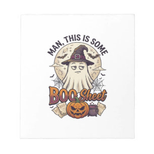 Boo Sheet Spook Pompoen Halloween Maan Ketel Notitieblok