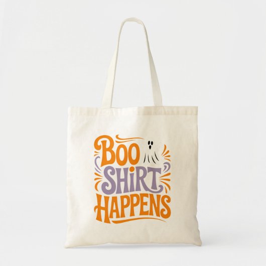 Boo Shirt Happens Grappig Halloween Tote Bag (Voorkant)