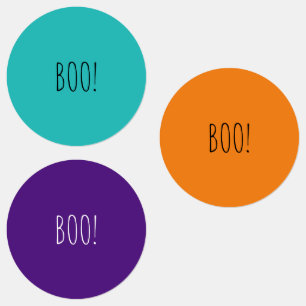 Boo sinaasappel blauwgroen paarse spooky grappig H Labels