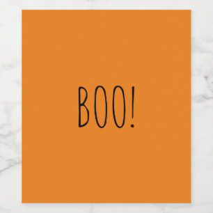 Boo sinaasappel eenvoudige typografie grappig scha wijn etiket