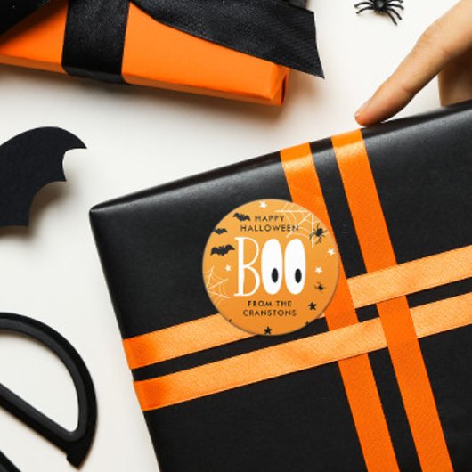 Boo Sinaasappel Happy Halloween Ronde Sticker