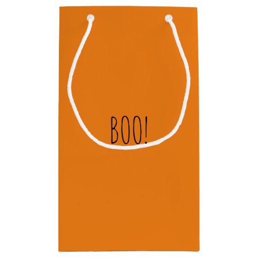 Boo sinaasappel spooky minimalistisch schattig Hal Klein Cadeauzakje (Achterkant)