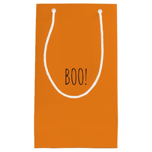 Boo sinaasappel spooky minimalistisch schattig Hal Klein Cadeauzakje (Voorkant)