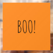 Boo sinaasappel zwart spooky typografie grappig Ha Raamsticker (Vel 2)