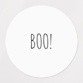 Boo sinaasappel zwart wit spooky grappig Halloween Labels (Design 1)