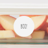 Boo sinaasappel zwart wit spooky grappig Halloween Labels (Aangebracht)