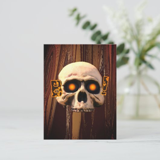 Boo Skull Briefkaart (Staand voorkant)