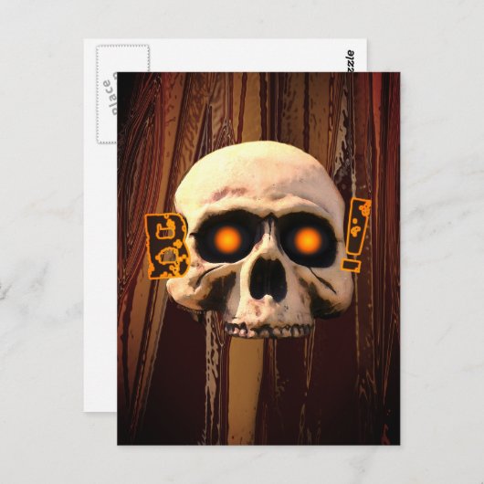 Boo Skull Briefkaart (Voorkant / Achterkant)
