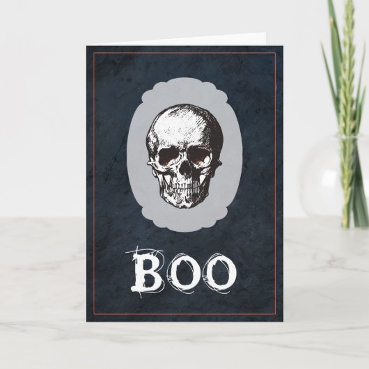 Boo Skull Halloween Kaart (Voorkant)