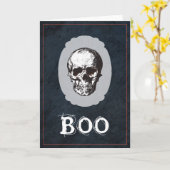 Boo Skull Halloween Kaart (Gele Bloem)