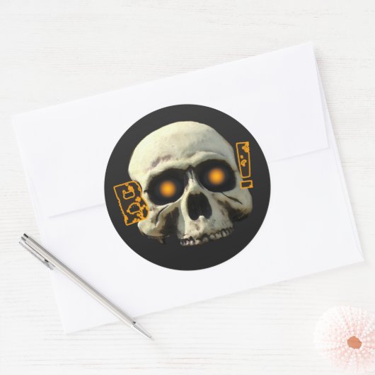 Boo Skull Ronde Sticker (Envelop)