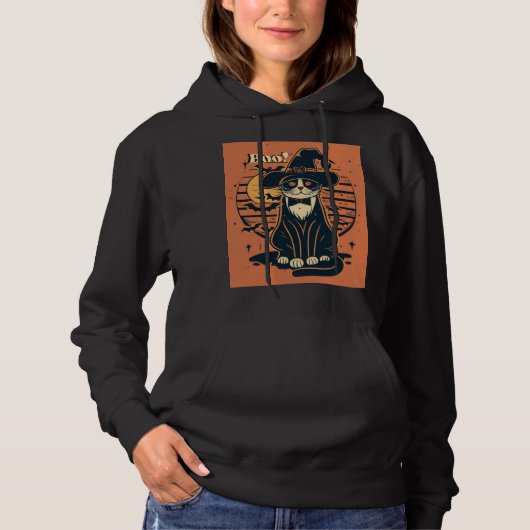 Boo smoking kat Halloween Hoodie (Voorkant)
