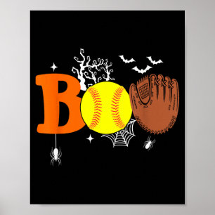 Boo Softbal Halloween Griezelen Halloween Softbal Poster