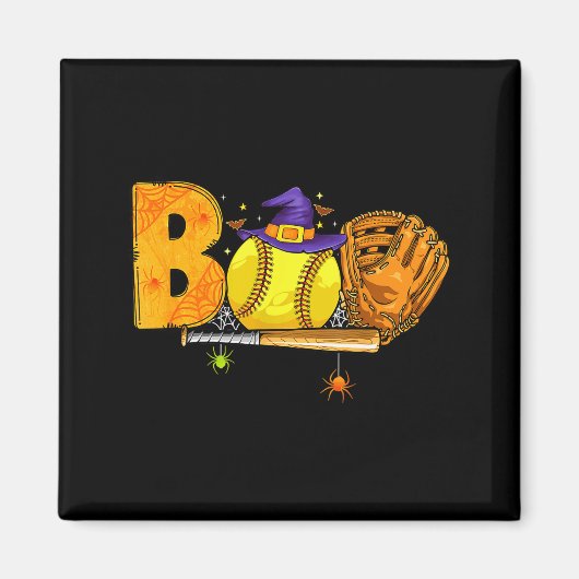 Boo Softball Player Catcher Tcher Funny Halloween  Magneet (Voorkant)
