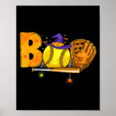Boo Softball Player Catcher Tcher Funny Halloween  Poster (Voorkant)